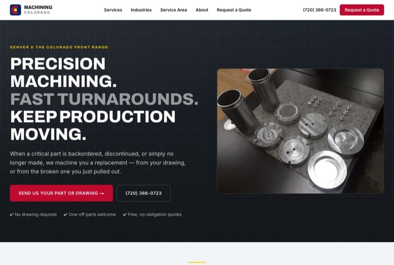 Machining Colorado website